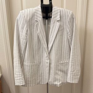 Abercrombie & Fitch linen Blazer with Light Blue Pinstripes